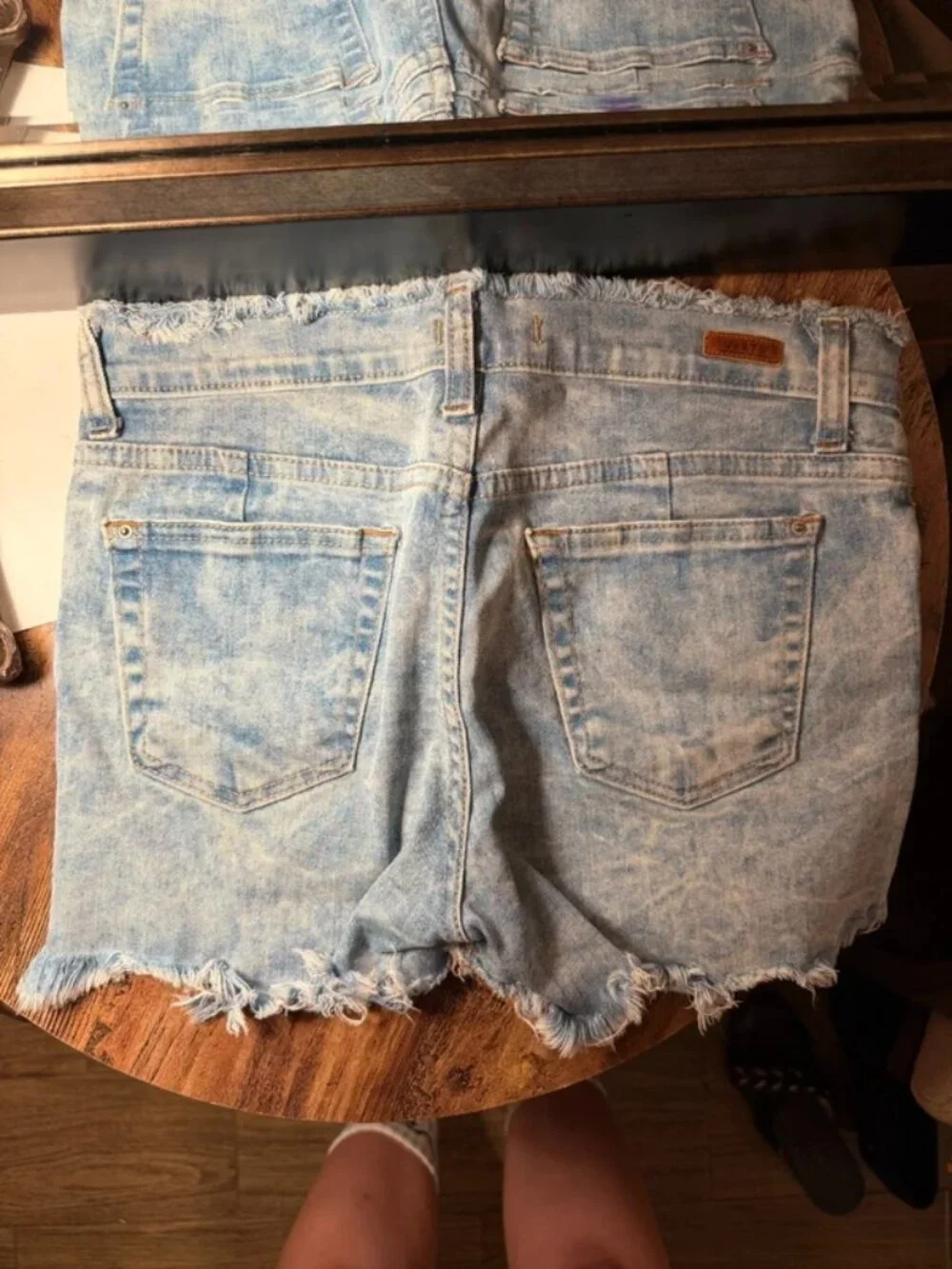 Authentic Denim Makers Vertu Distressed Light Blue Jean Shorts